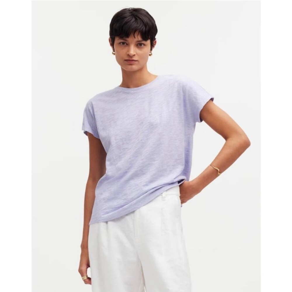 NWT Madewell Dolman-Sleeve Crewneck Tee Slub Classic Light Purple